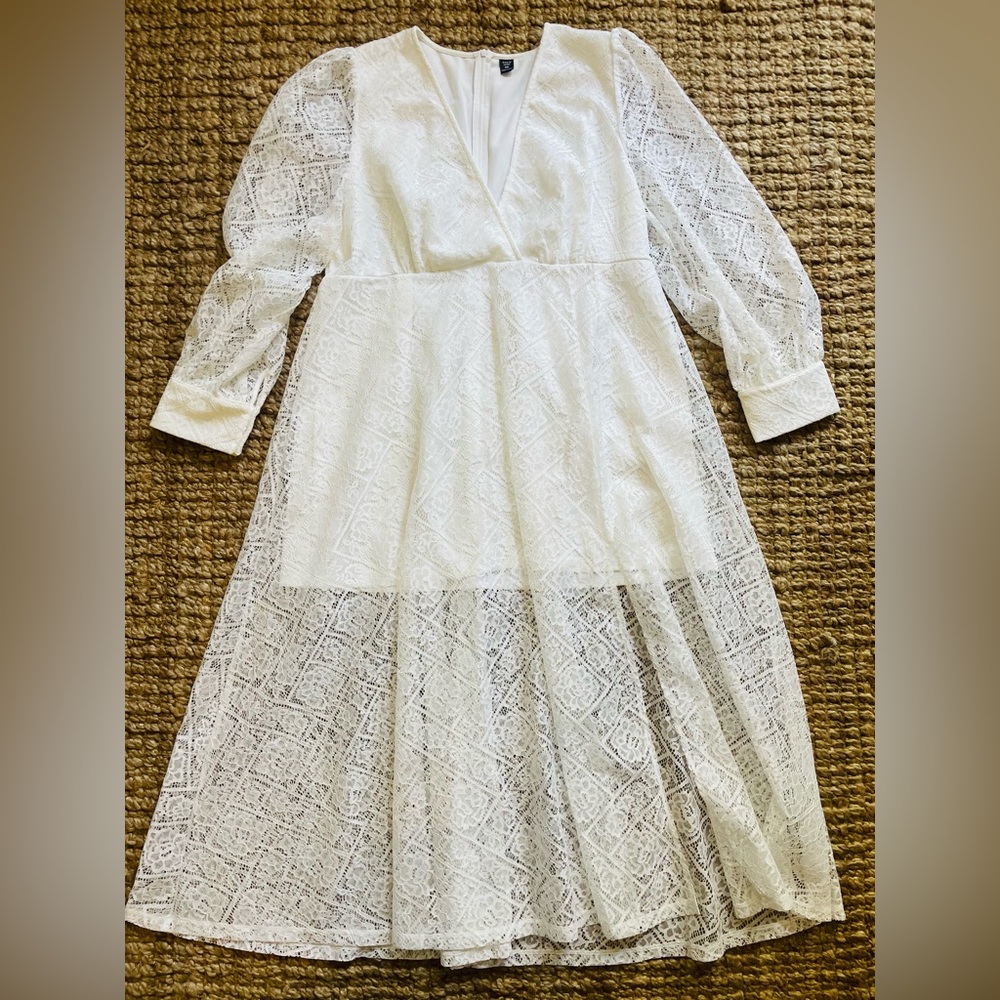 3x new white lace see through boho bohemian dress